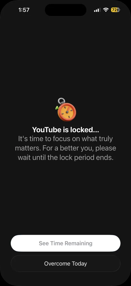 YouTube is locked screen